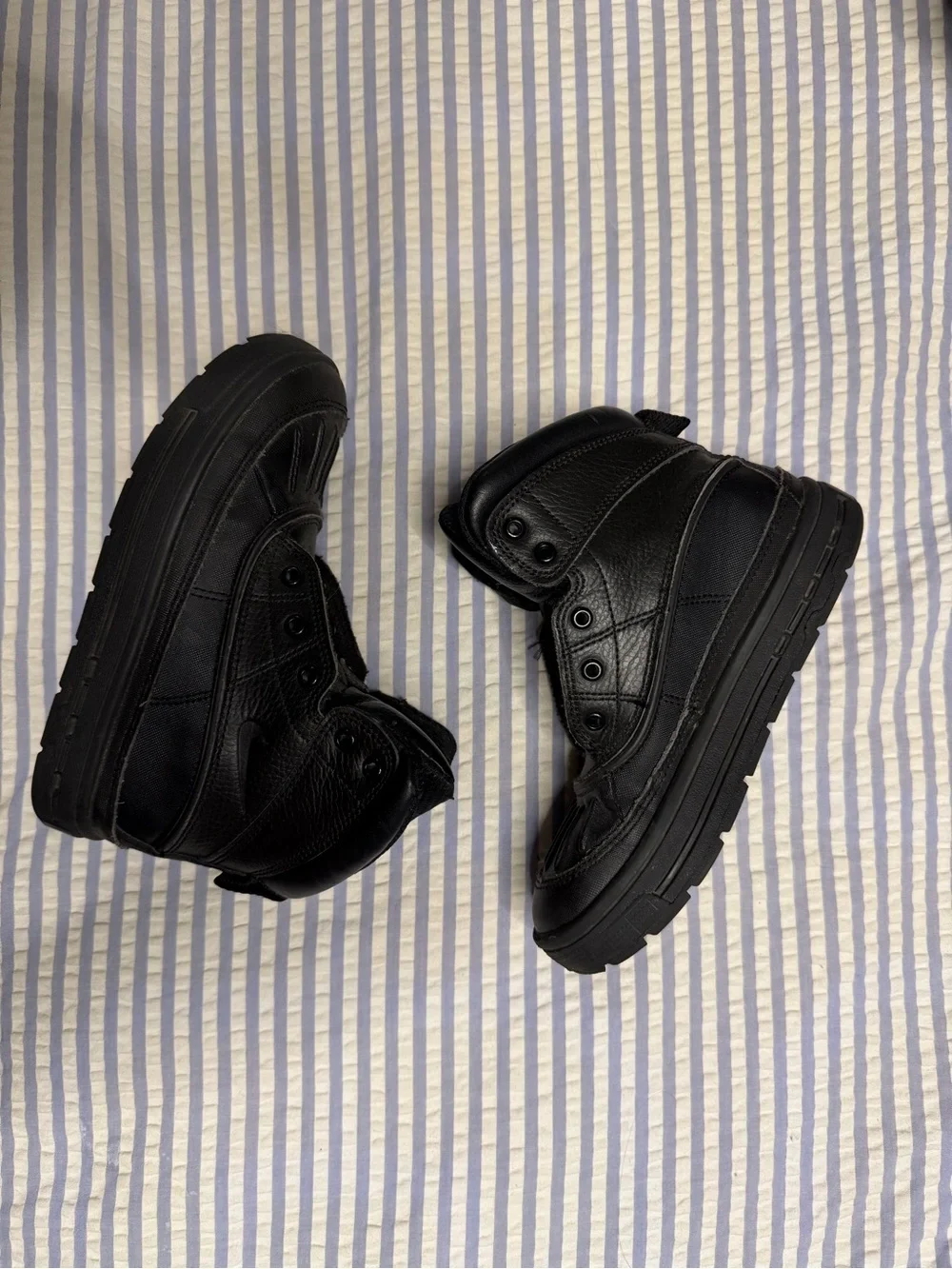 Nike Kids All-Black High-Top Boots